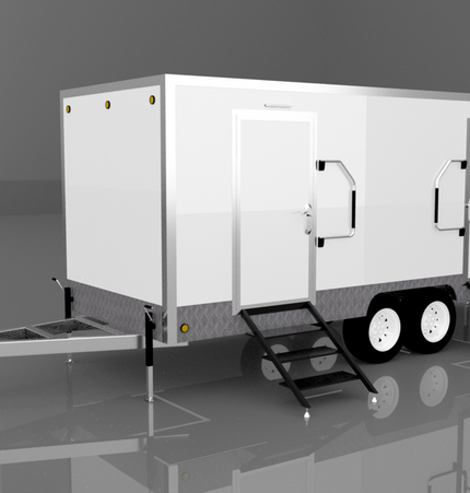 6 Stall Restroom Trailer- 2 Door