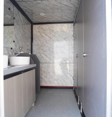 6+1 Stall Restroom Trailer - 2 Door