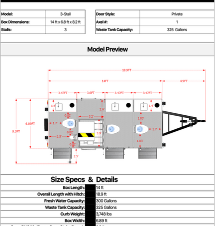 3 Stall Restroom Trailer
