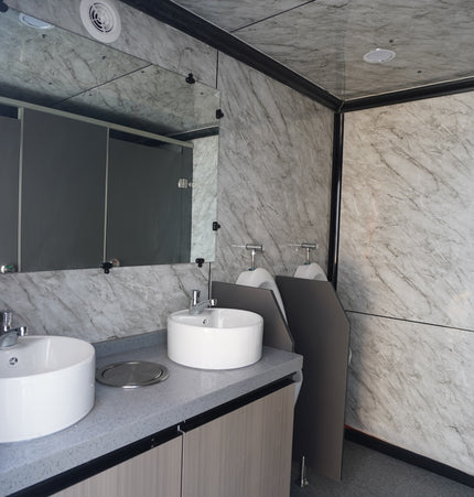 6+1 Stall Restroom Trailer - 2 Door