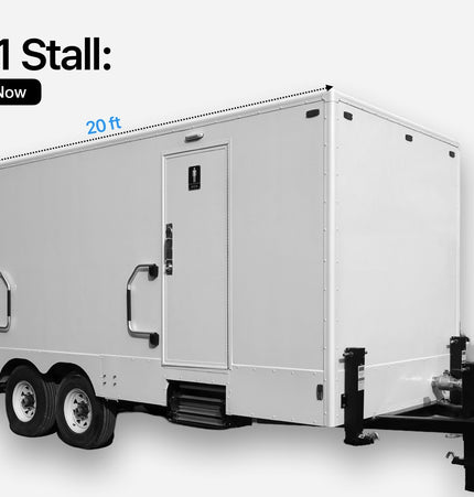 6+1 Stall Restroom Trailer - 2 Door