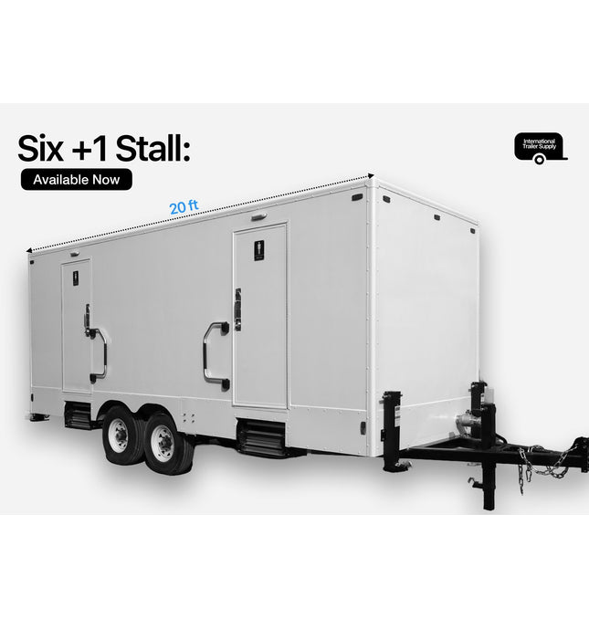 6+1 Stall Restroom Trailer - 2 Door