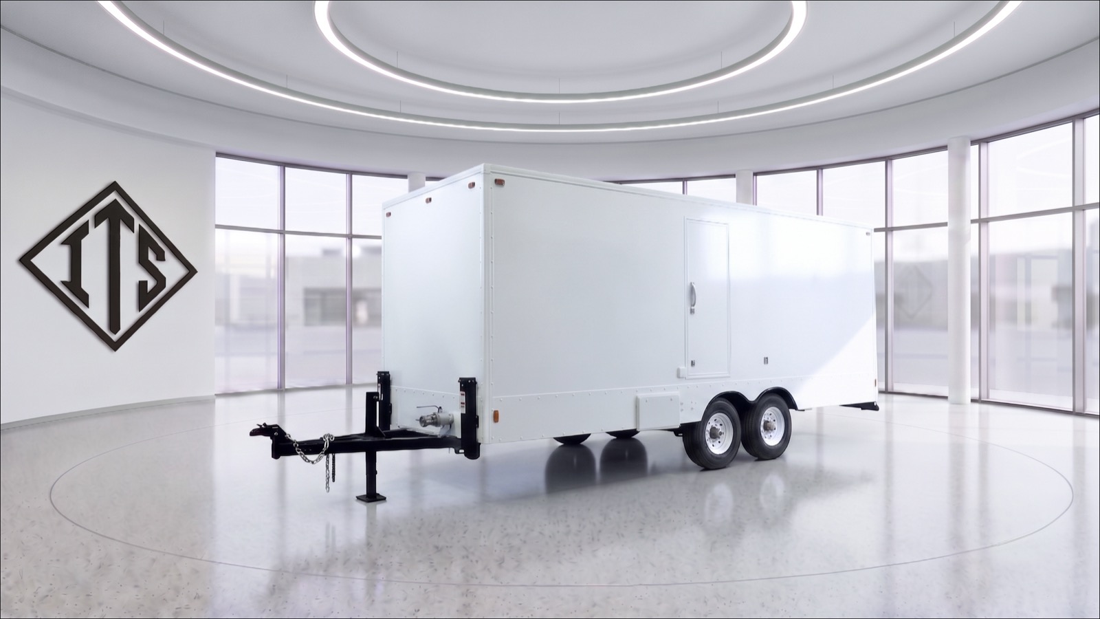 ITS six-stall restroom trailer utility-door side