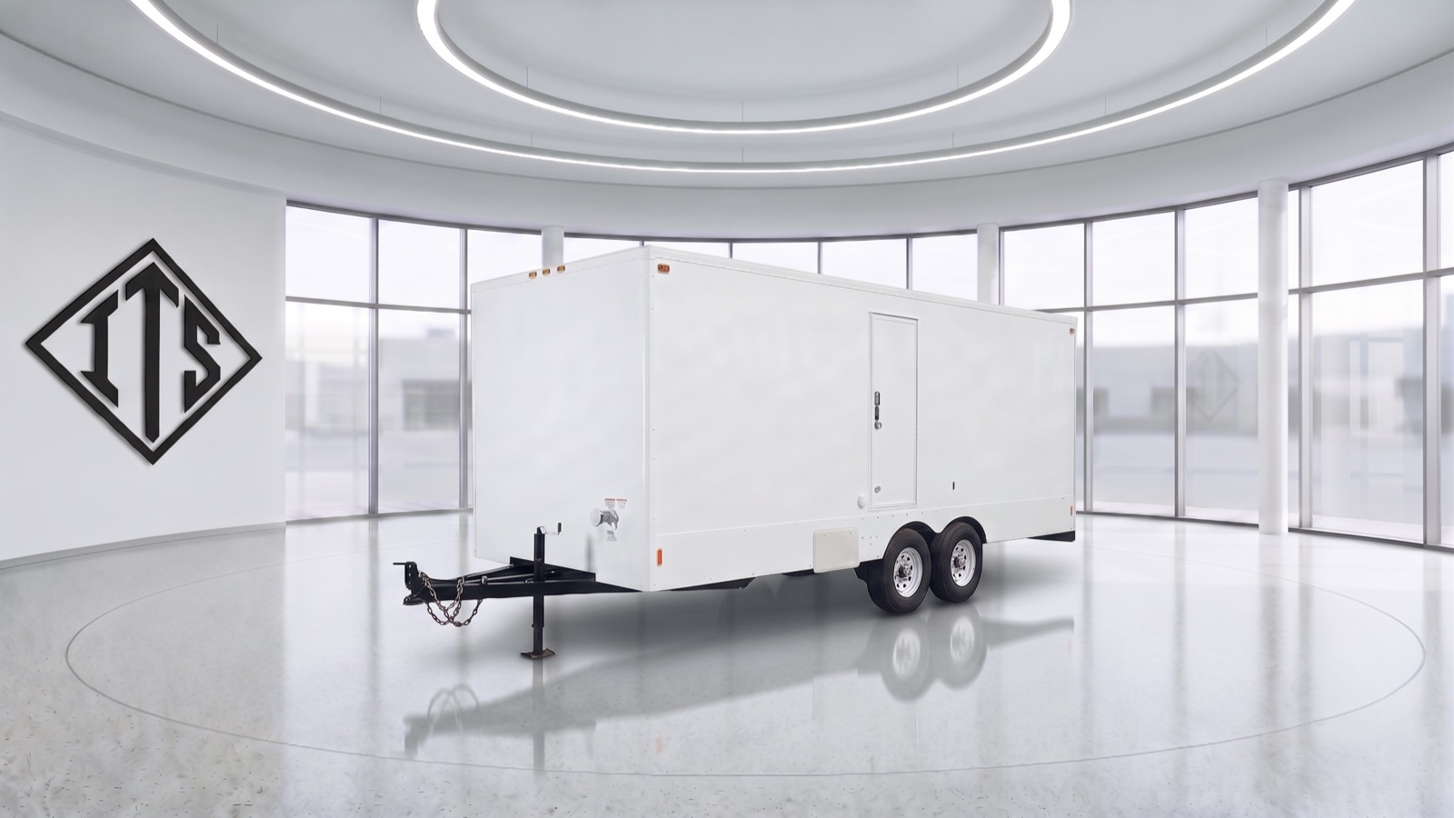 ITS eight-stall restroom trailer utility-door side